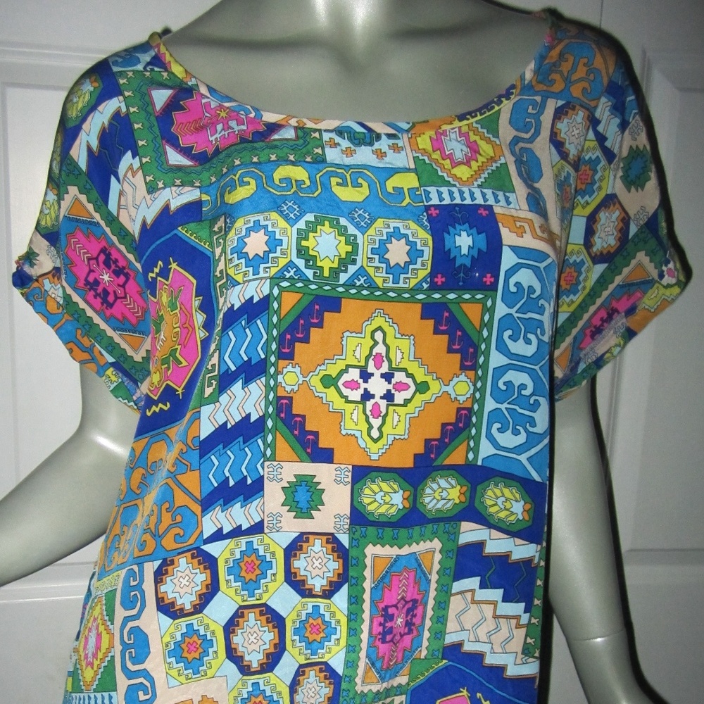 Trina Turk Multicolor Geometric Blouse